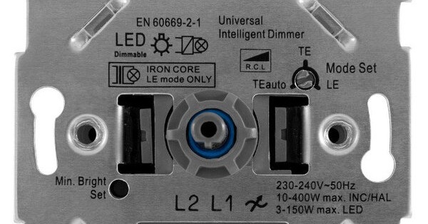 Detail van een dimmer met instelpunt