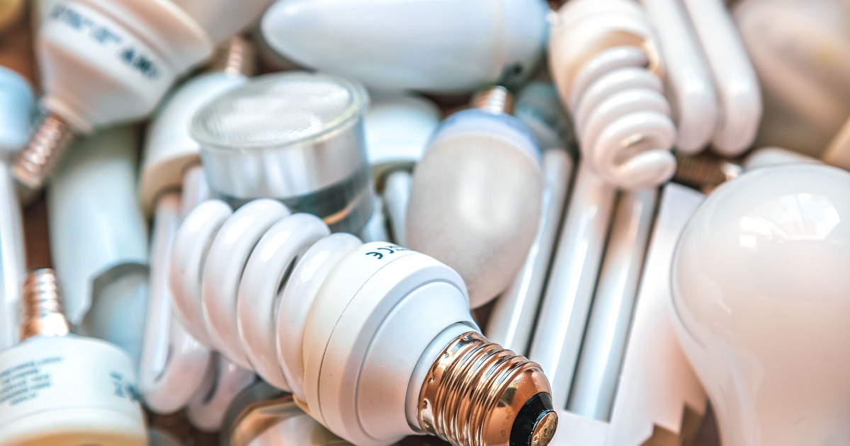 Verschillende ledlampen en spaarlampen bij elkaar