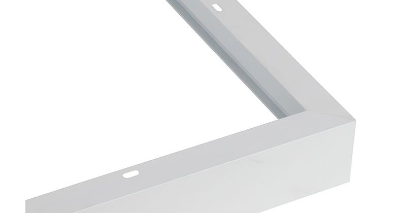 Hoek van een opbouwframe voor een ledpaneel