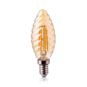 Led kaars ribbel E14 | 2W | 2400K | amber | dimbaar