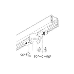Pendeladapter voor 3-fase rail | zwart