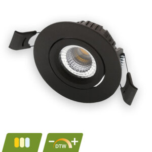 Pollux slim-fit led inbouwspot | 5W | zwart | 2000–3000K dim-to-warm