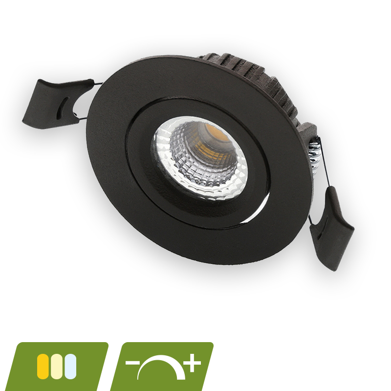 Pollux slim-fit led inbouwspot | 5W | zwart | 2700K / 3000K / 4000K CCT