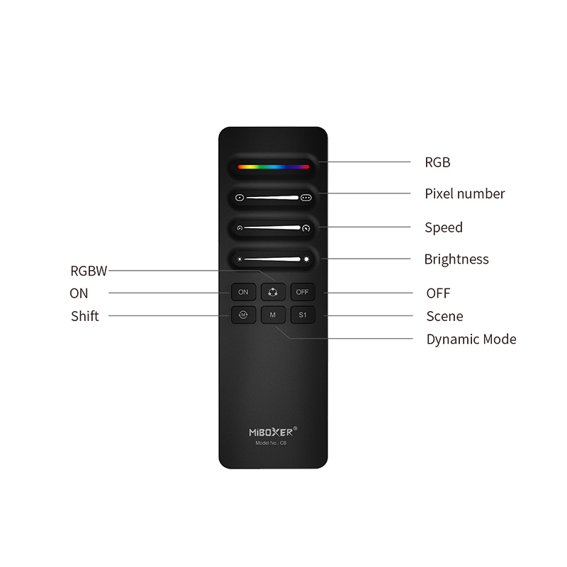 MiBoxer SPI afstandsbediening | pixel ledstrip | handmodel | zwart - Image 3