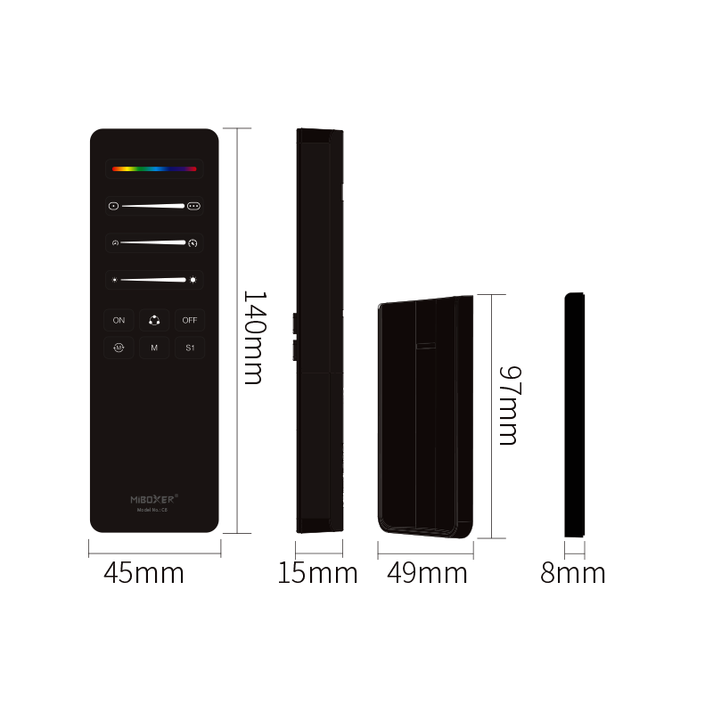 MiBoxer SPI afstandsbediening | pixel ledstrip | handmodel | zwart - Image 4