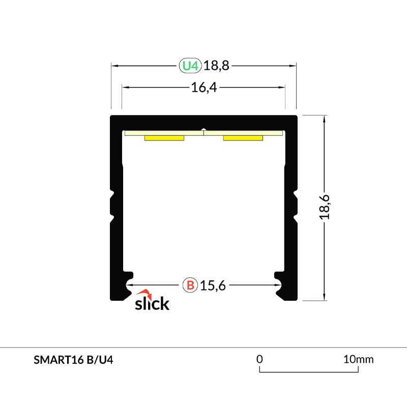SMART16 opbouwprofiel voor ledstrip | aluminium | 2 m – Image 2
