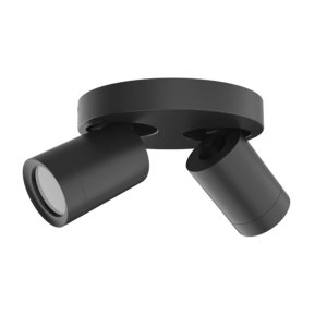 Lexi rond plafondarmatuur | 2x GU10 | zwart | IP44