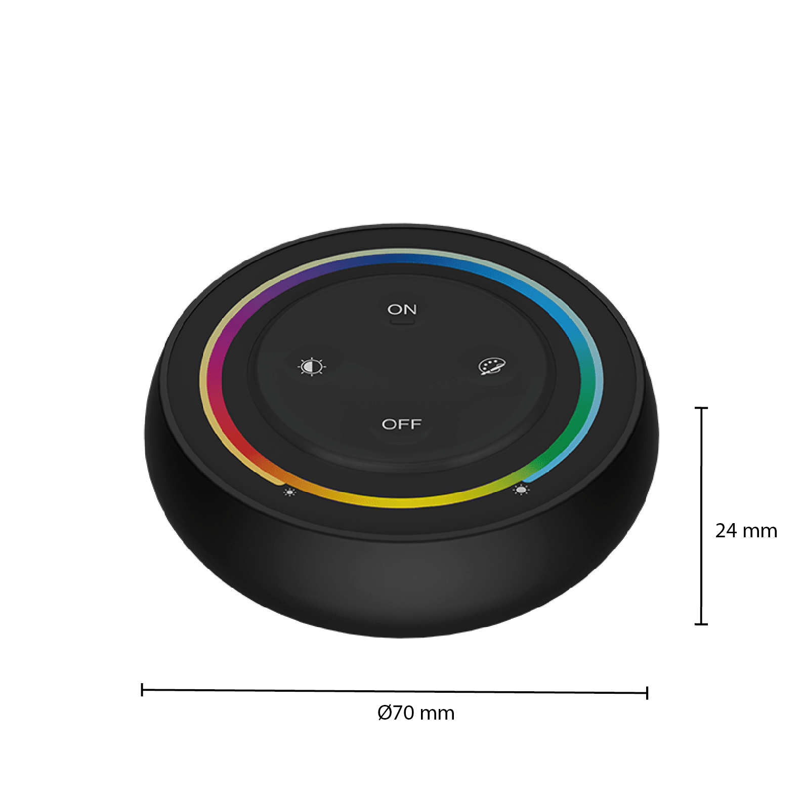 MiBoxer ronde RGB+CCT afstandsbediening | 1 zone | zwart - Afbeelding 2