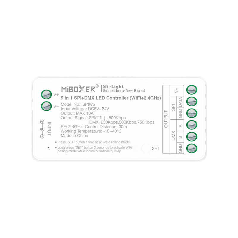 Mi-Light ledstrip controller | SPI/DMX | WiFi + 2,4GHz | 5-in-1