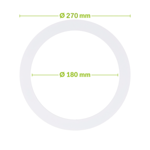 Metalen verloopring voor inbouwspot | wit | Ø180–270 mm