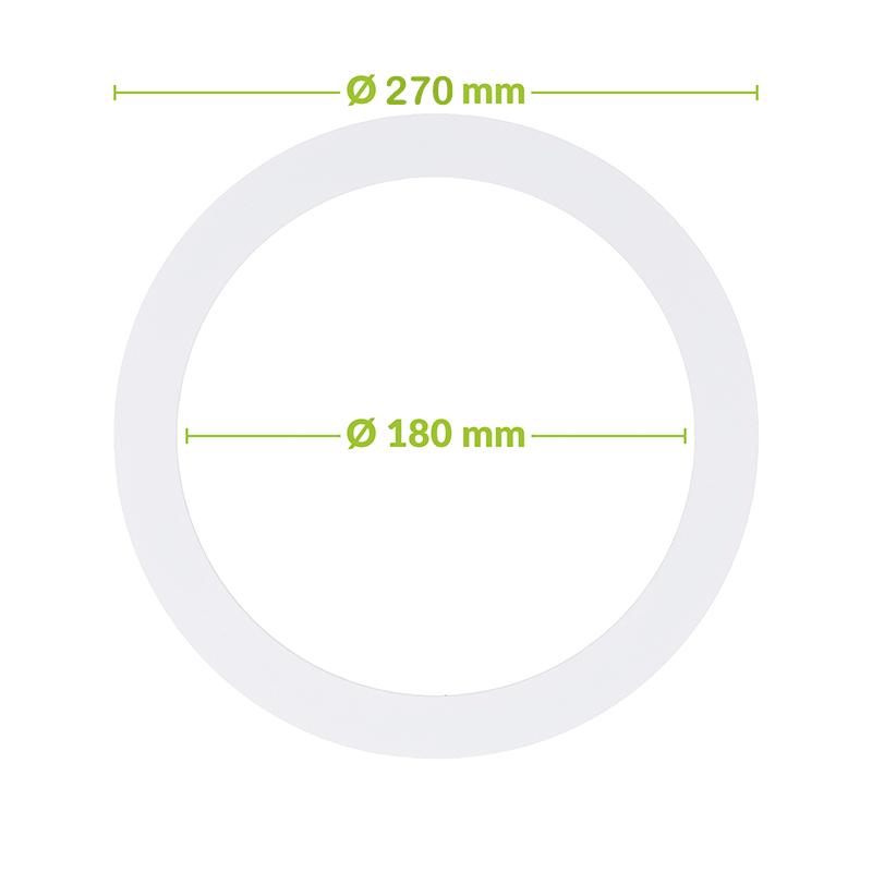 Metalen verloopring voor inbouwspot | wit | Ø180–270 mm