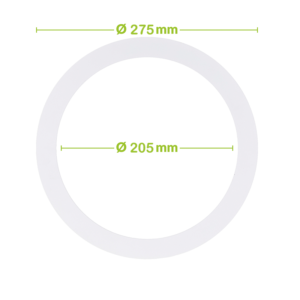 Metalen verloopring voor inbouwspot | wit | Ø205–275 mm