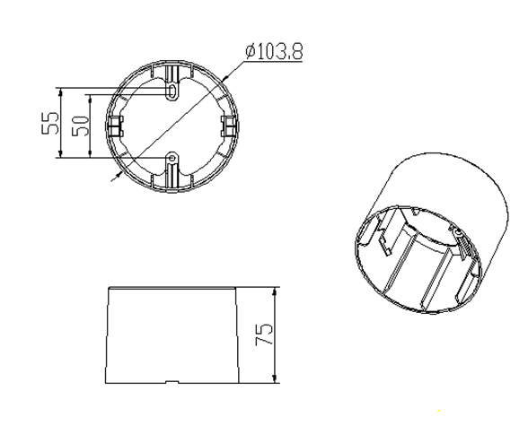 Opbouwbak voor Adraste noodverlichting | zwart - Image 3