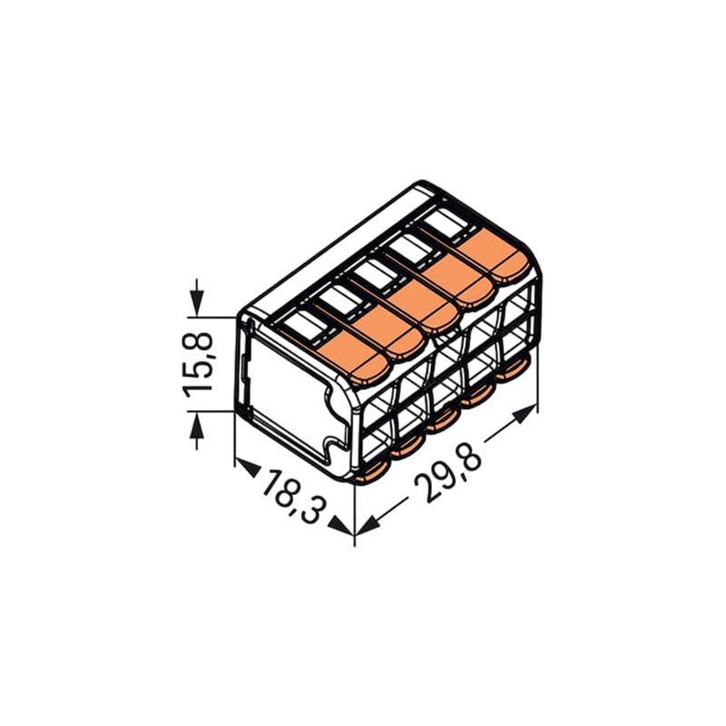 WAGO lasklem met hendels | 10 aansluitingen | 0,2–4 mm² | doos 15 - Afbeelding 12