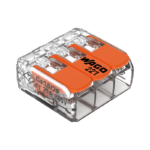 WAGO lasklem met hendels | 3 aansluitingen | 0,2–4 mm² | doos 50