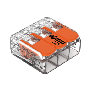 WAGO lasklem met hendels | 3 aansluitingen | 0,2–4 mm² | doos 50