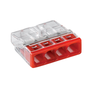 WAGO compacte insteeklasklem | 4 aansluitingen | 0,5–2,5 mm² | doos 100